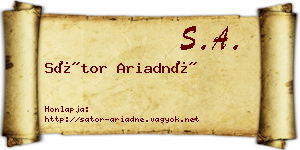 Sátor Ariadné névjegykártya